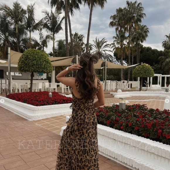 ZARA RUFFLED ANIMAL PRINT DRESS - Picture 7 of 16